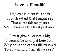 [Love is Plentiful]